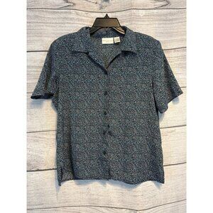 Worthington Petite Short-Sleeve Button-Up Shirt Size LP
